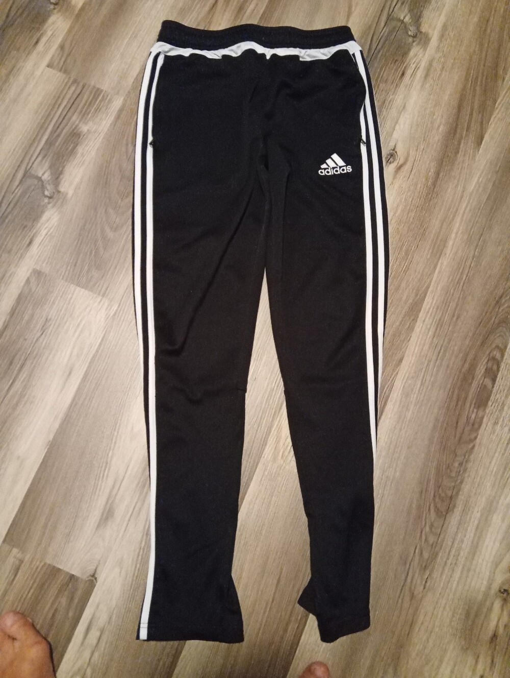 adidas Black Joggers with White Side Stripes